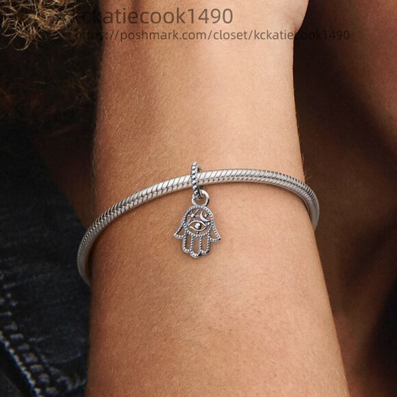 Pandora Protective Hamsa Hand Dangle Charm - Picture 2 of 2